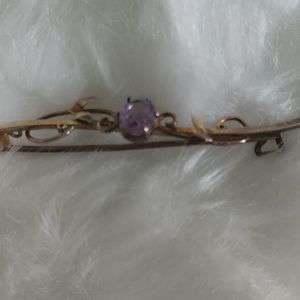 #42 VICTORIAN Amethyst & Rose Gold BarPin